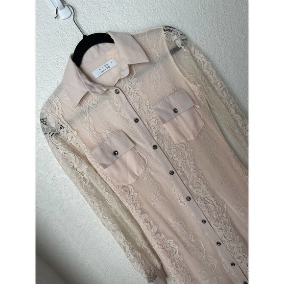 KAOS Pink Lace Dress Small Ethereal Coquette Made In Italy Cottagecore Girly - Picture 2 of 11